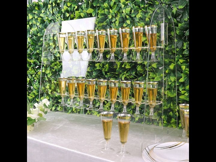 efavormart-25-inch-clear-acrylic-2-tier-wine-glass-stemware-rack-champagne-flute-holder-with-stand-s-1