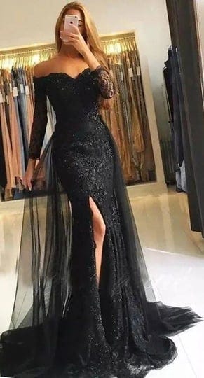 annacustomdress-black-wedding-dress-off-the-shoulder-long-sleeves-with-slit-custom-color-10-1