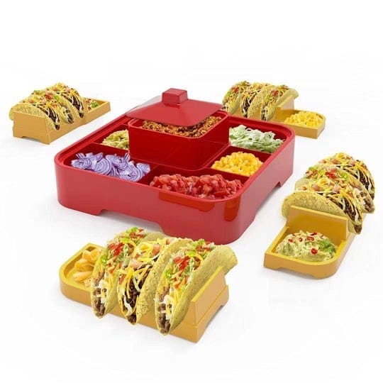 qinol-taco-holder-stand-taco-bar-serving-set-4-plastic-burritos-nachos-tortilla-holders-stackable-ta-1