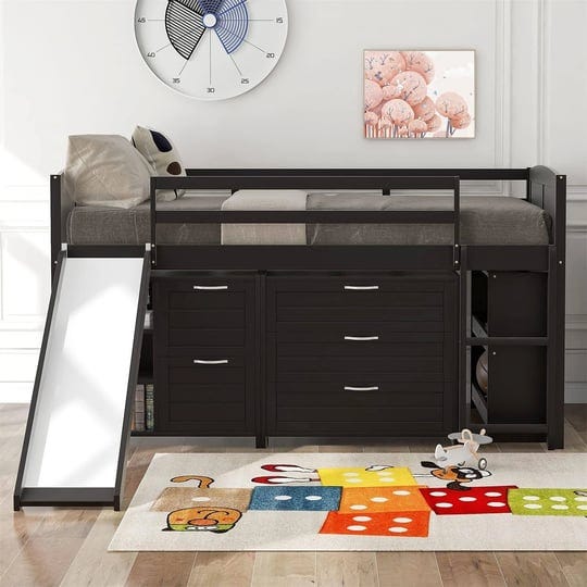 bellemave-low-loft-bed-with-slide-and-storage-twin-loft-bed-frame-with-cabinet-drawers-and-book-shel-1