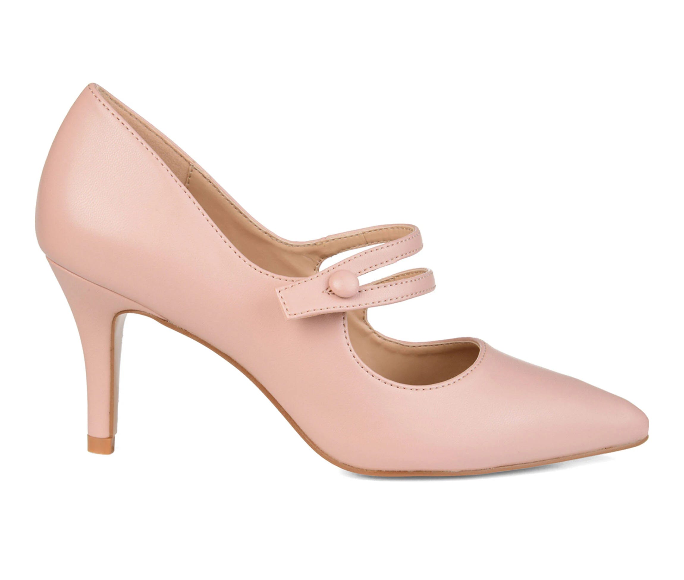 Comfortable Pink Pointed Toe Heels by Journee Collection | Image