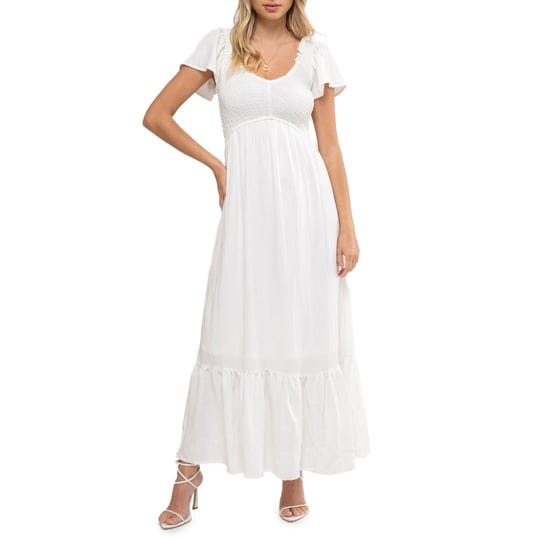 august-sky-womens-solid-smocked-empire-waist-midi-dress-white-small-1