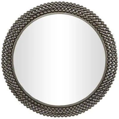 Sophisticated Black Tiered Bead Frame Wall Mirror | Image