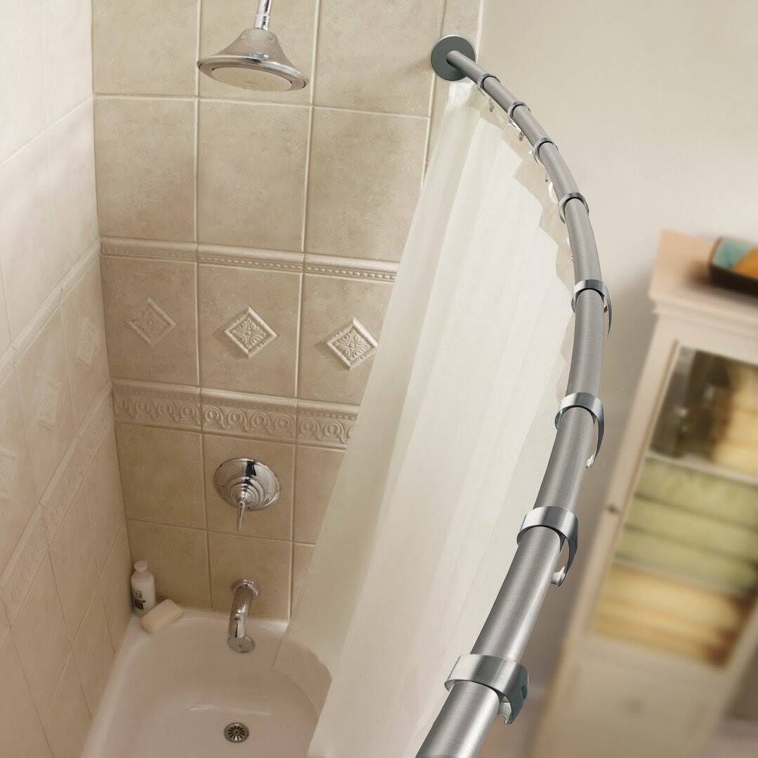 Moen Chrome Curved Shower Rod - 5ft | Image