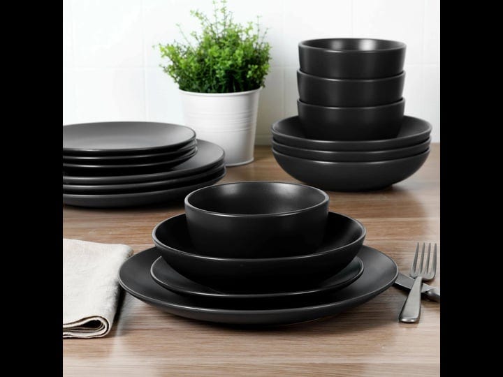 gibson-home-queenslane-16-piece-double-bowl-plates-and-bowls-dinnerware-sets-matte-black-1