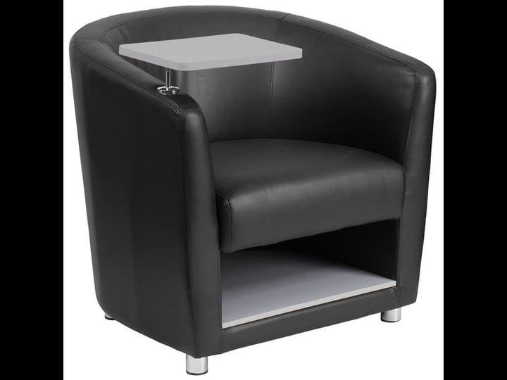 black-leather-guest-chair-with-tablet-arm-chrome-legs-and-under-seat-storage-black-1