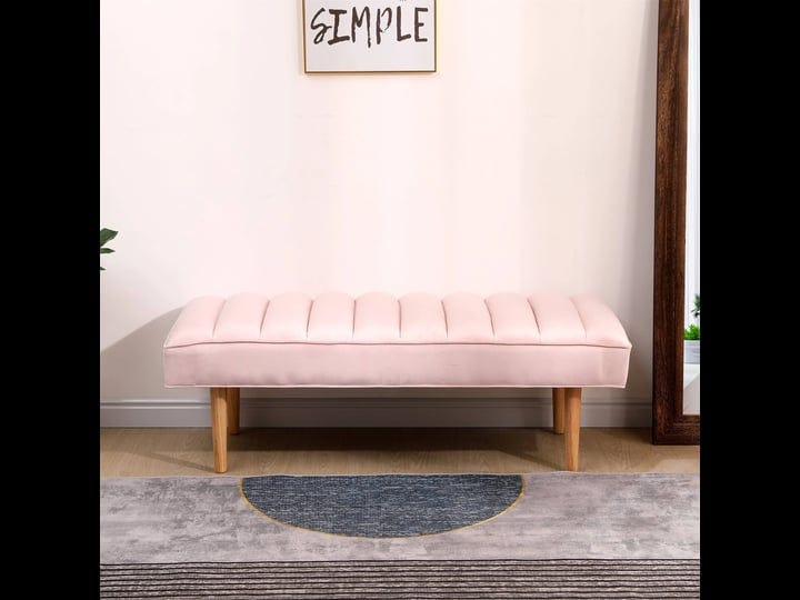velvet-upholstered-bench-pink-1