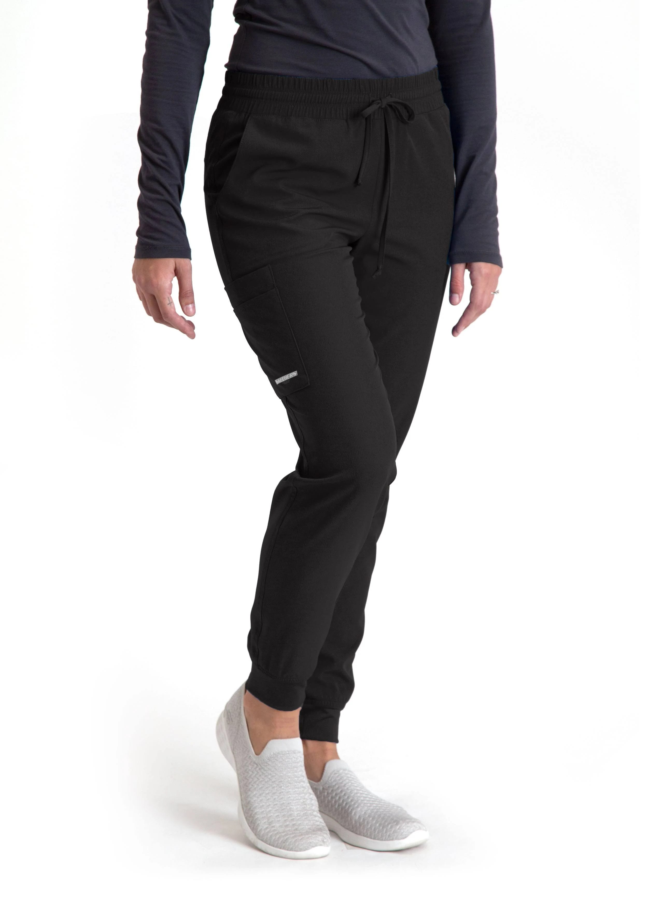 Stylish Black Jogger Scrub Pants for Women | Image