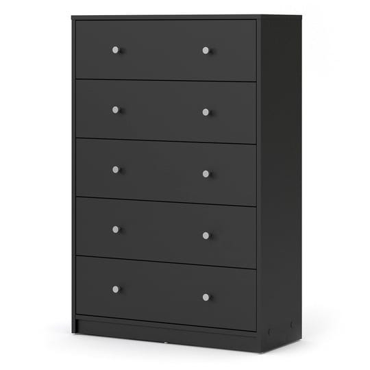 tvilum-portland-5-drawer-chest-black-1
