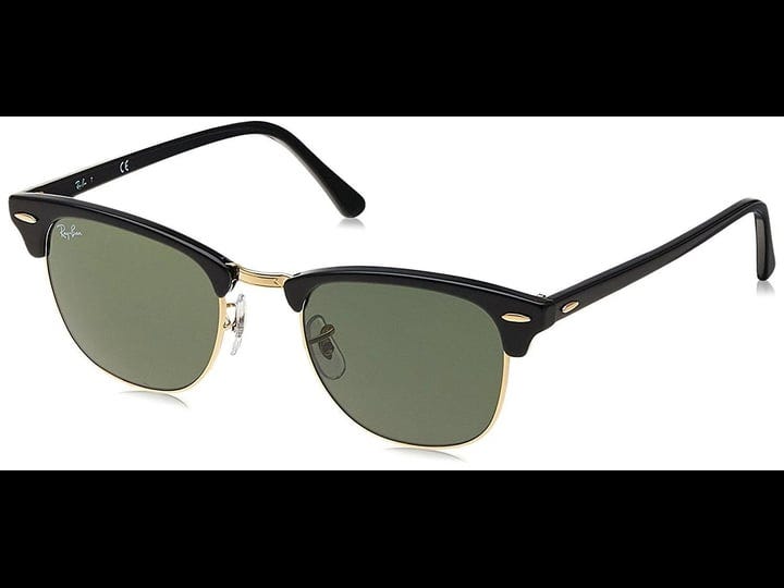 ray-ban-rb3016-w0365-clubmaster-sunglasses-black-frame-green-classic-g-15-lens-51mm-1