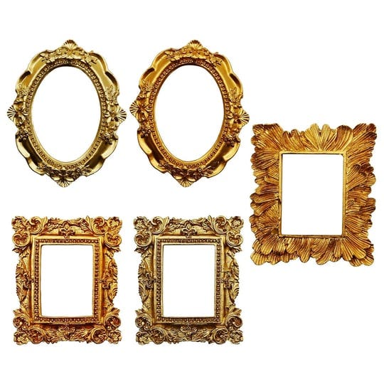 uoienrt-5pcs-vintage-resin-picture-frame-oval-rectangle-wall-hanging-antique-photo-for-jewelry-displ-1