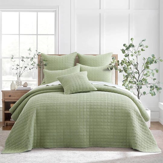 levtex-home-mills-waffle-bedspread-set-green-twin-1