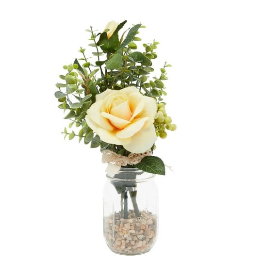 farmlyn-creek-yellow-rose-and-eucalyptus-flower-bouquet-artificial-floral-arrangement-14-x-7-in-1