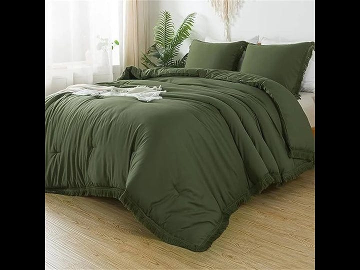bedding-comforter-set-olive-green-2-piece-twin-1