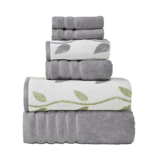 6-piece-yarn-dyed-towel-set-organic-vines-ash-grey-1