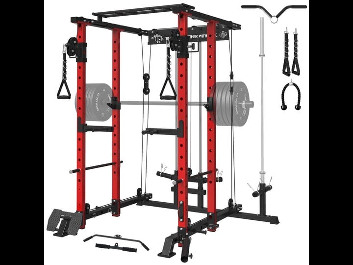 mikolo-power-cage-1500lbs-power-rack-with-lat-pulldown-and-cable-crossover-system-squat-rack-with-pu-1