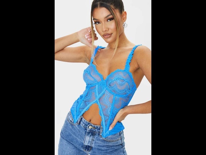 prettylittlething-tops-pretty-little-thing-blue-lace-split-corset-size-4-new-with-tags-color-blue-si-1