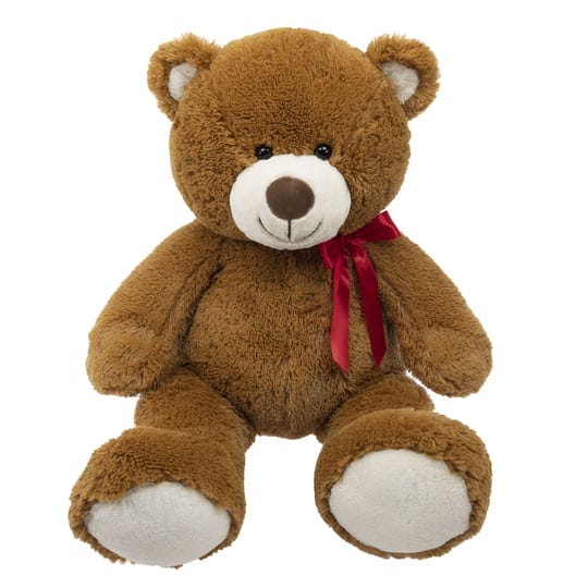 way-to-celebrate-33-inch-jumbo-plush-brown-bear-with-red-ribbon-child-ages-3-and-up-1