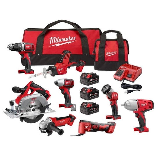 milwaukee-m18-cordless-combo-kit-8-tool-with-three-and-charger-1
