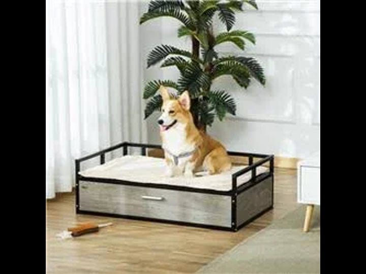 212-main-d04-207v80-pawhut-elevated-dog-bed-furniture-style-with-drawer-cushion-for-medium-dogs-gray-1
