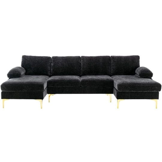 modern-large-chenille-fabric-u-shape-sectional-with-recliner-black-1