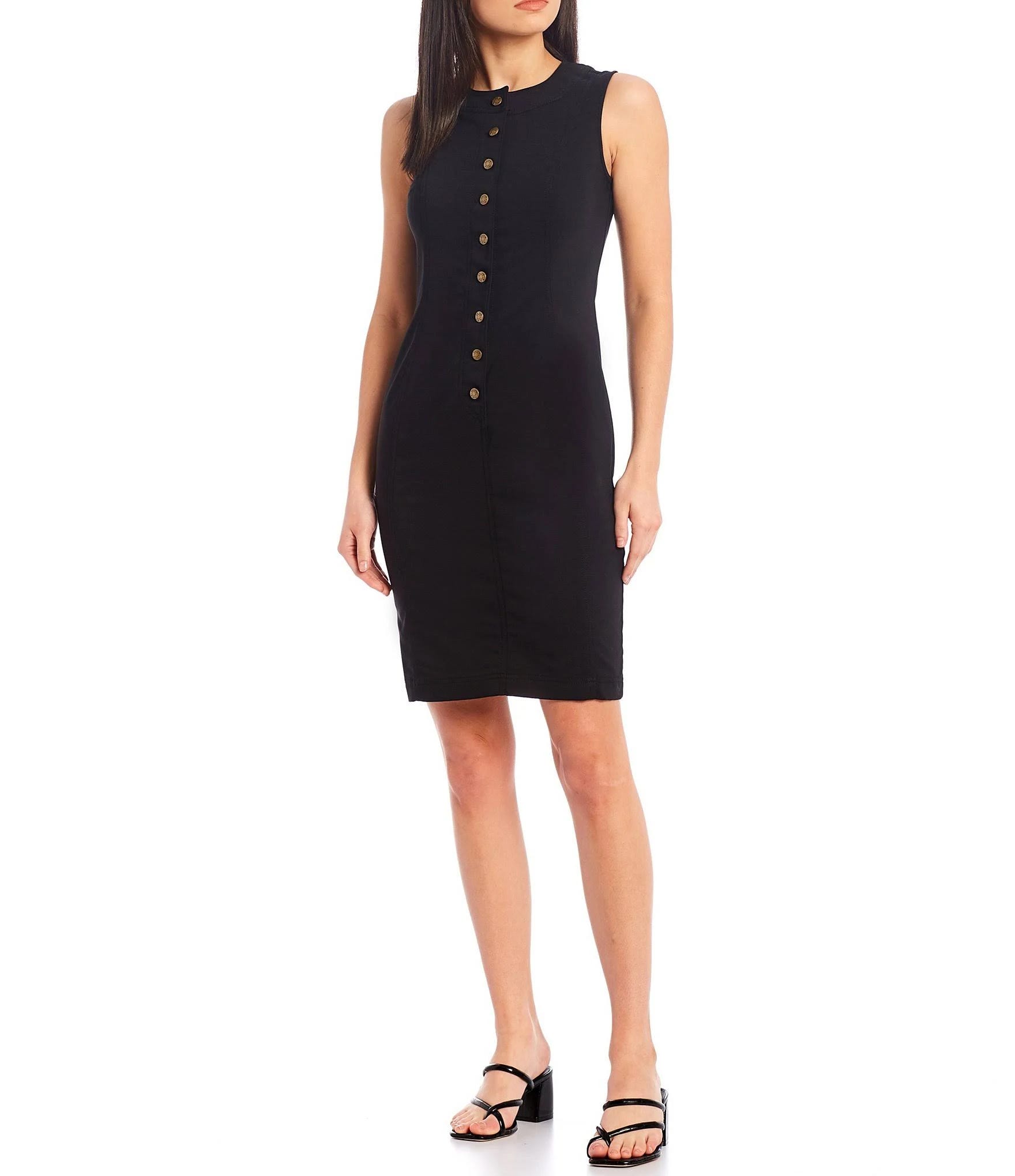 Elegant Black Sheath Dress for Casual Occasions | Image