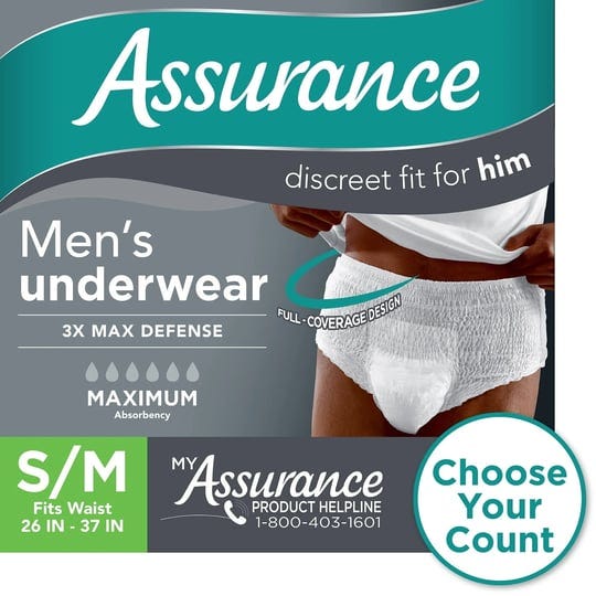 assurance-mens-incontinence-underwear-s-m-maximum-absorbency-36-count-1