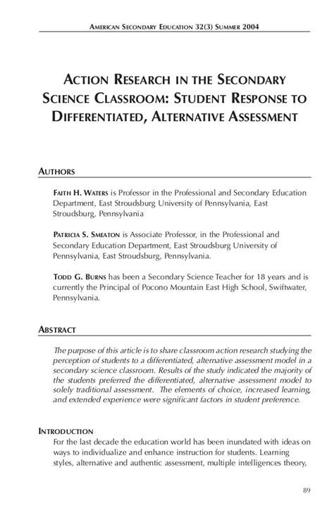 action research  science classroom