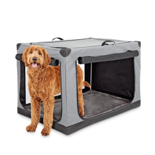 everyyay-essentials-portable-canvas-dark-grey-dog-crate-42-l-x-27-w-x-26-h-x-large-1