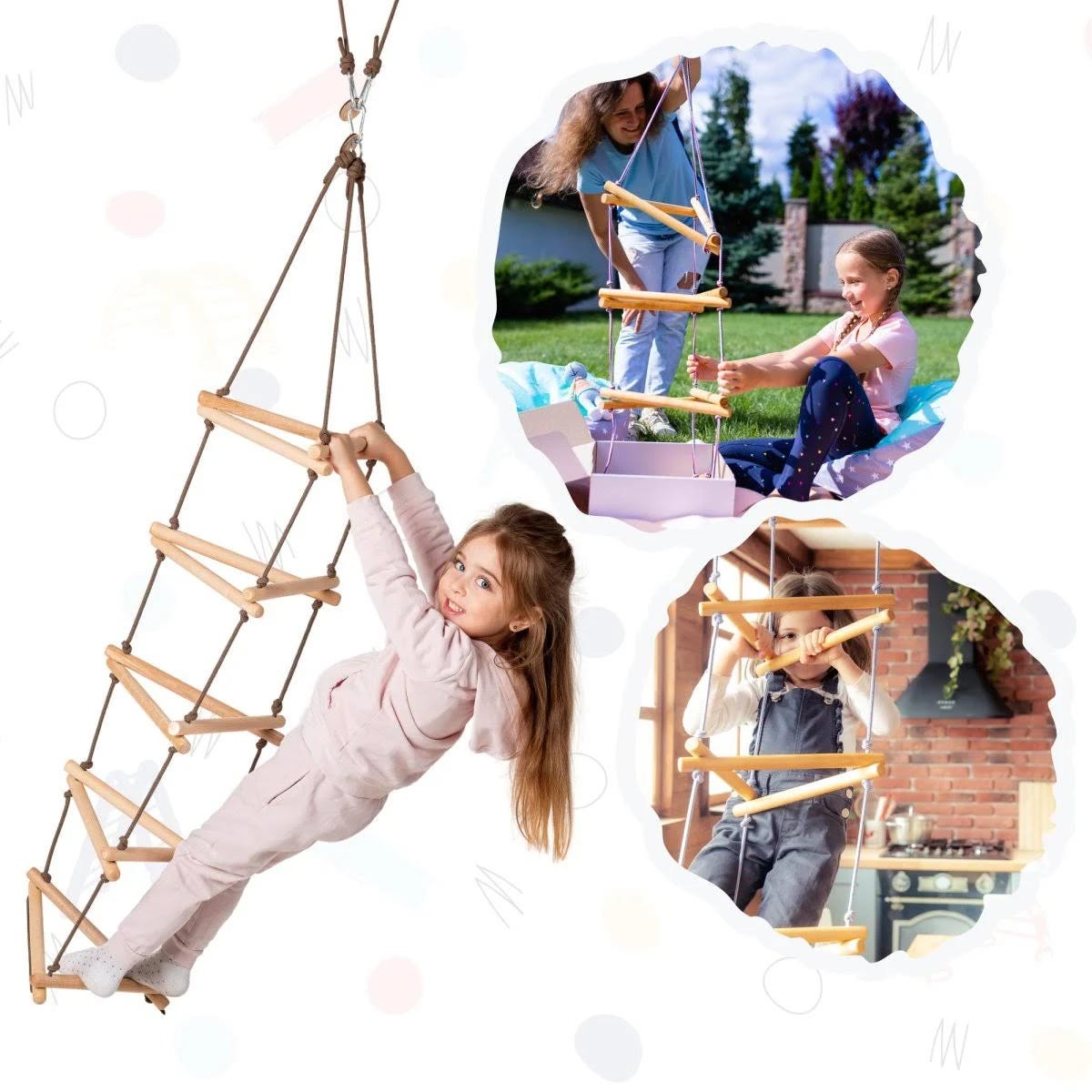 Triangle Kids' Rope Adventure Ladder | Image