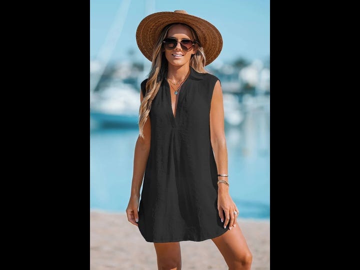 cupshe-raven-v-neck-mini-cover-up-black-xs-1