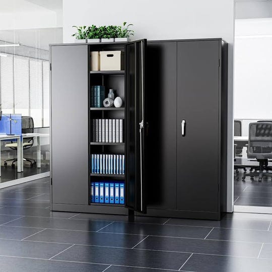 greenvelly-metal-storage-cabinet-72-black-locking-storage-cabinets-with-doors-and-4-shelves-tall-too-1