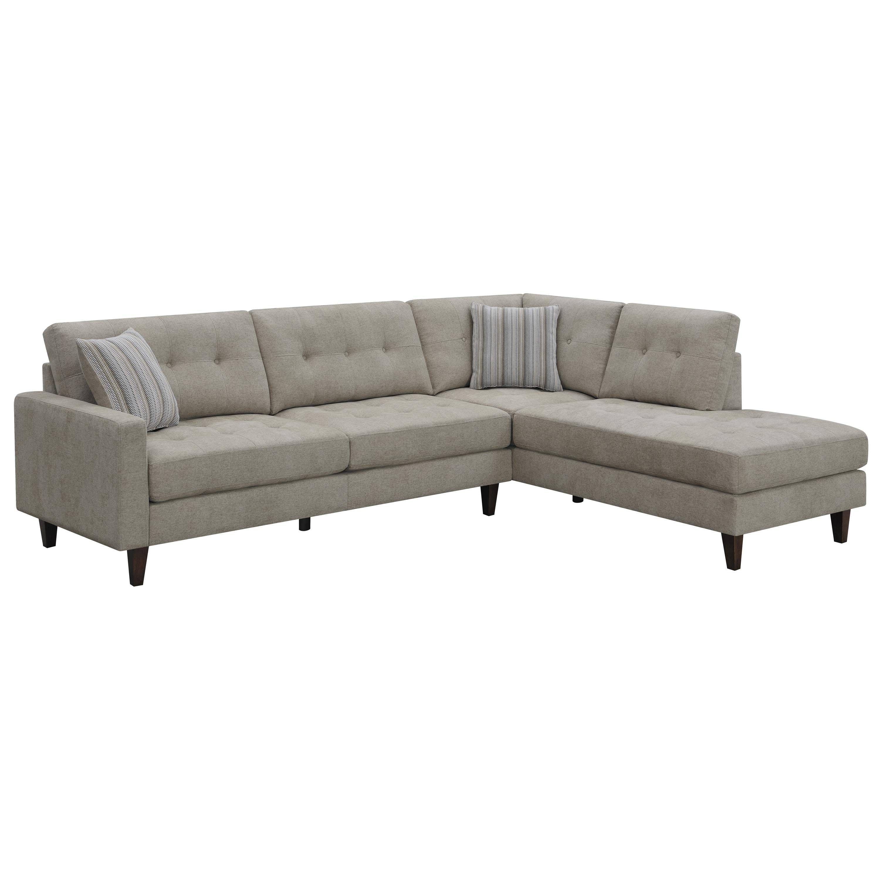 Beige Upholstered Tufted Sectional Sofa | Image