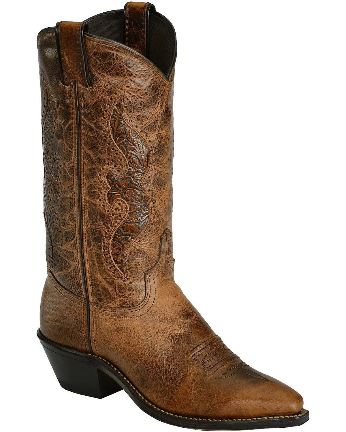 Abilene Tooled Inlay Cowgirl Boots with Snip Toe | Image