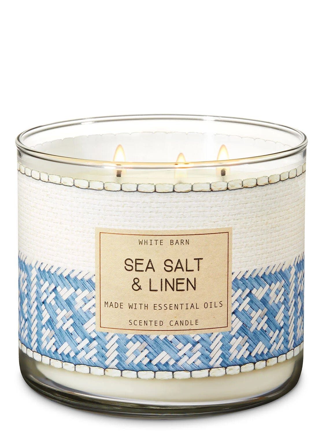 White Barn Sea Salt & Linen 3-Wick Candle | Image
