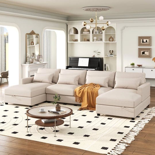 modern-large-u-shape-sectional-sofa-with-2-large-chaise-with-storage-space-and-4-lumbar-pillows-beig-1