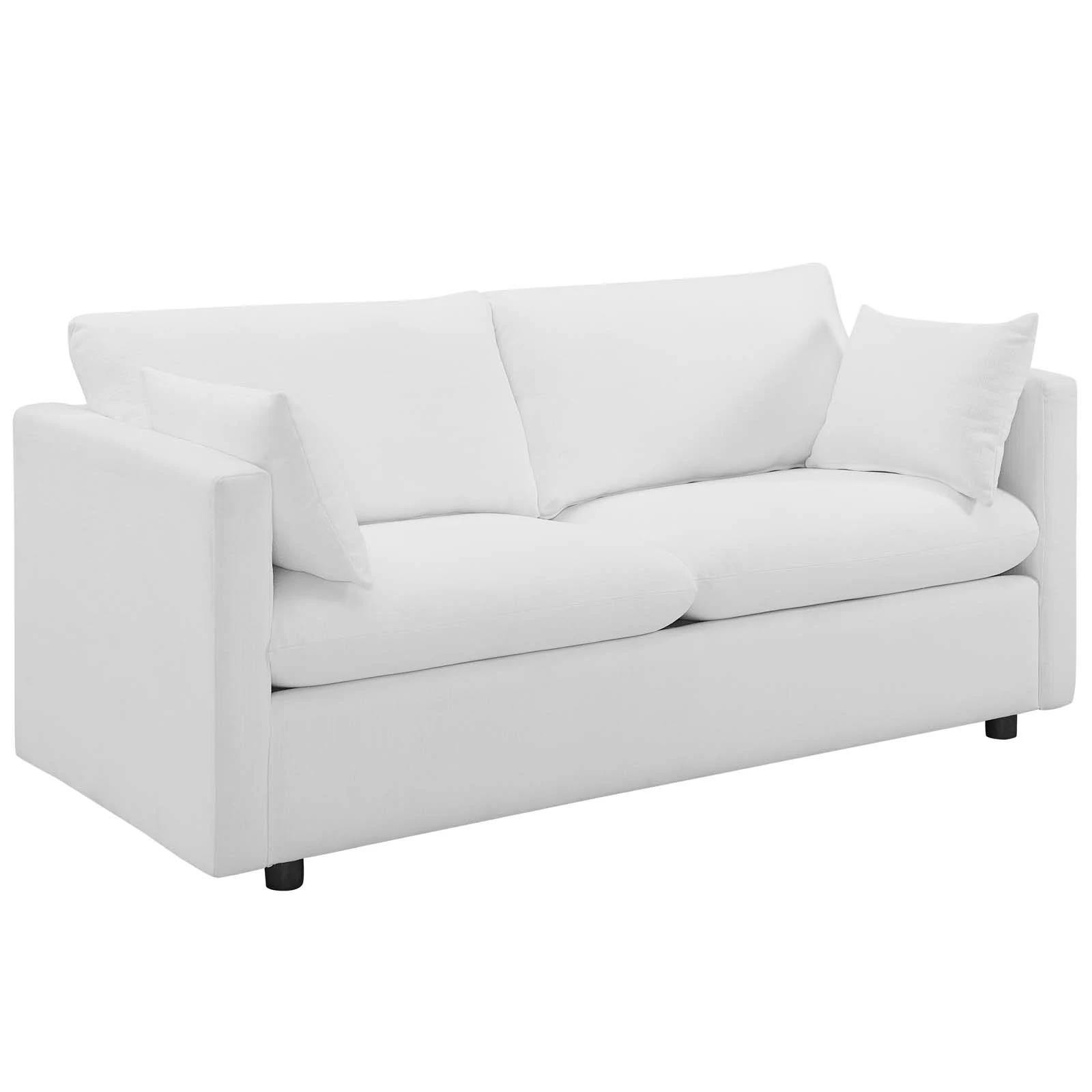 Modern White Sofa with Pillow Back | Image