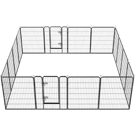 32-in-h-dog-pens-foldable-12-panels-heavy-duty-metal-portable-dog-playpen-anti-rust-exercise-dog-fen-1