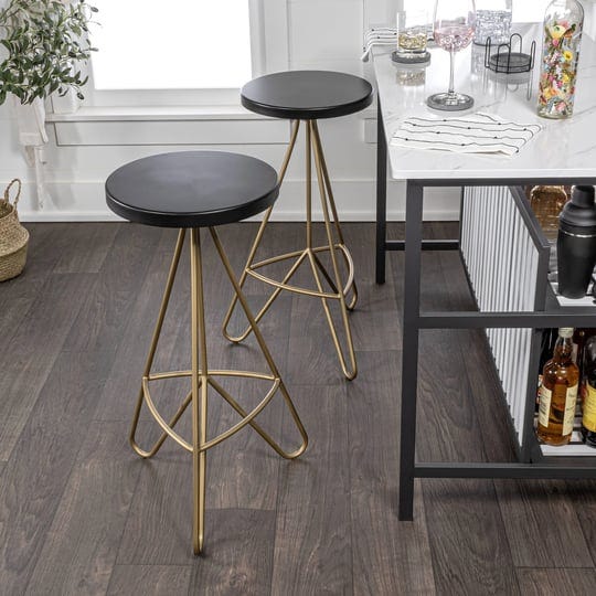 jonathan-y-trinity-30-modern-industiral-iron-tripod-backless-bar-stool-black-seat-with-gold-frame-1