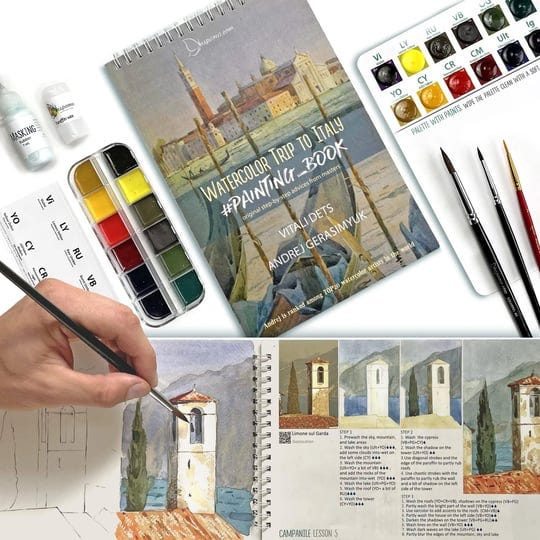 insparea-watercolor-set-watercolour-trip-to-italy-painting-set-for-adults-paint-kit-with-coloring-tu-1