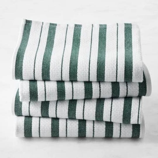 williams-sonoma-classic-stripe-towels-set-of-4-dark-green-williams-sonoma-1