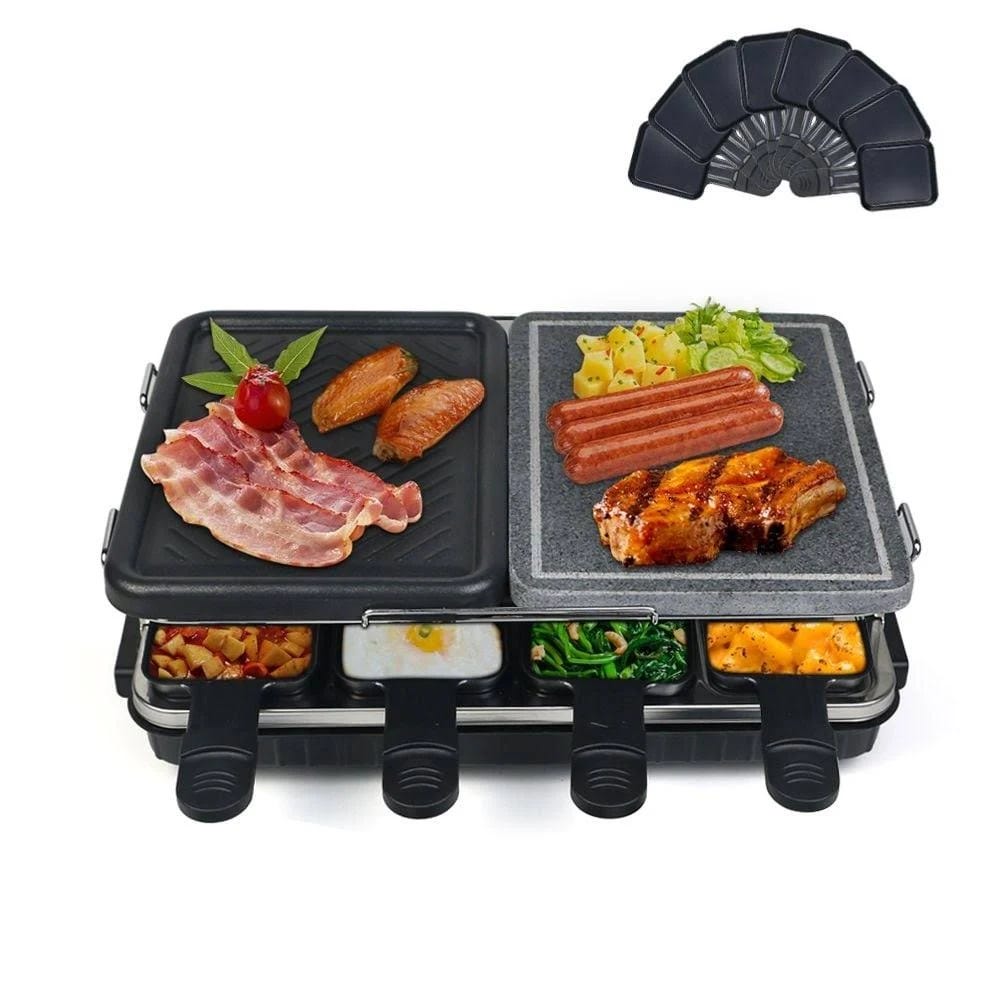 8-Person Dual Raclette Grill for Ultimate Shared Cooking Experience | Image