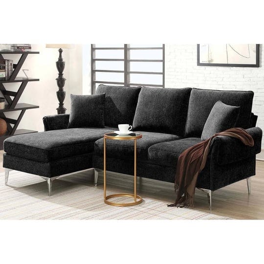 84-modern-convertible-sectional-sofa-with-reversible-chaise-lounge-black-1