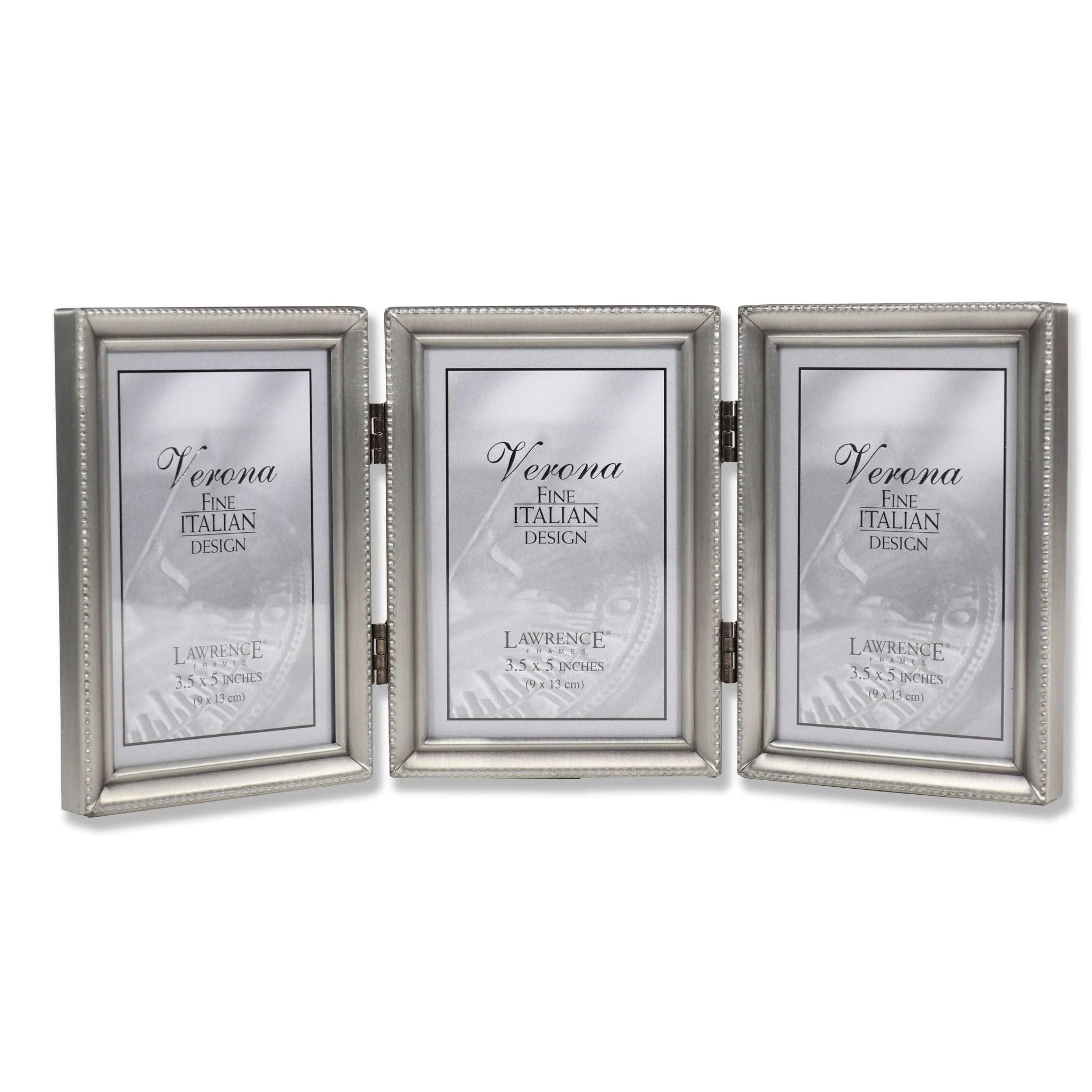 Lawrence Frames 3-Piece Pewter Hinged Triple Picture Frame | Image