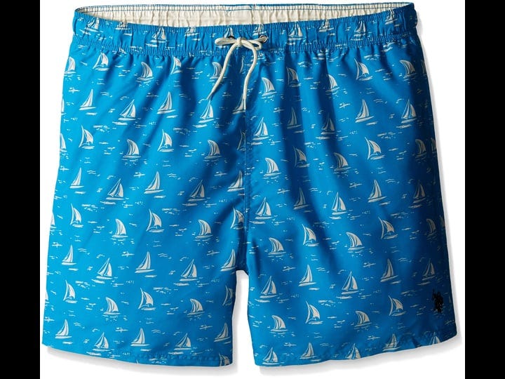 u-s-polo-assn-mens-2xl-xxl-swim-trunks-blue-white-sailboats-nautical-shorts-1