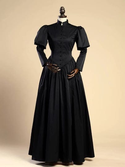 black-edwardian-gothic-maid-dress-victorian-mourning-dress-cosplay-steampunk-clothing-size-s-1