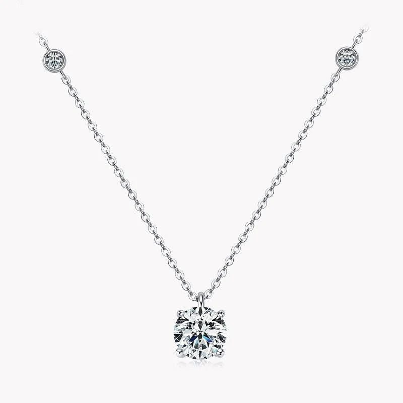 2.0 Carat Round Cut Moissanite Necklace | Image