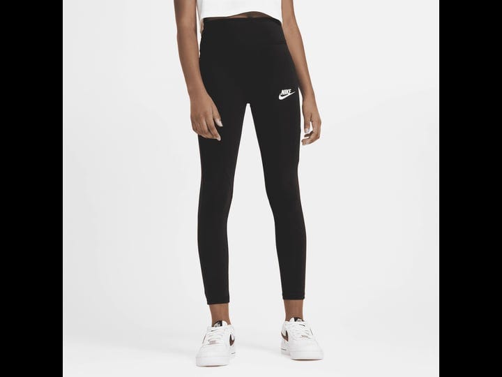 nike-girls-high-waisted-leggings-black-white-size-xs-1