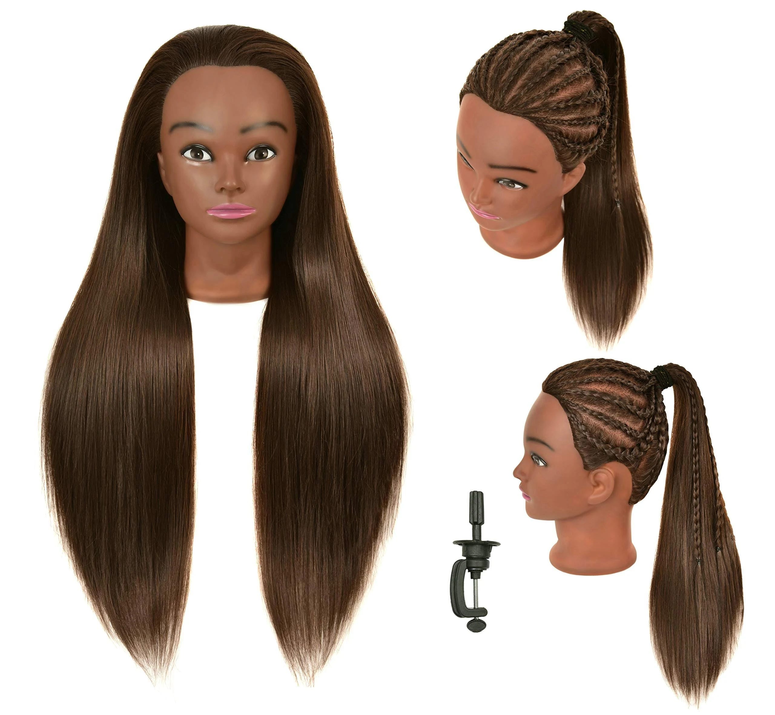 Ryhair Mannequin Head with 20% Real Hair: Perfect for Styling & Training | Image