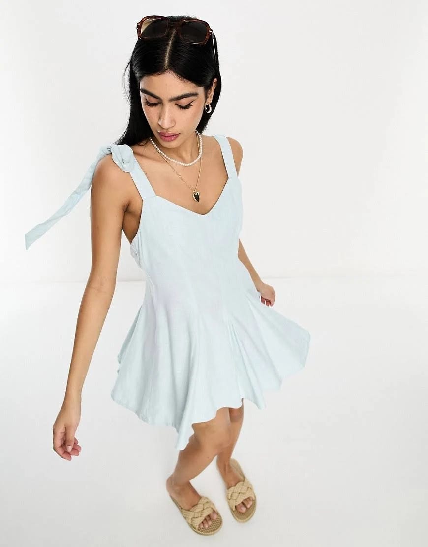 Light Blue Tie Strap Sundress from ASOS | Image